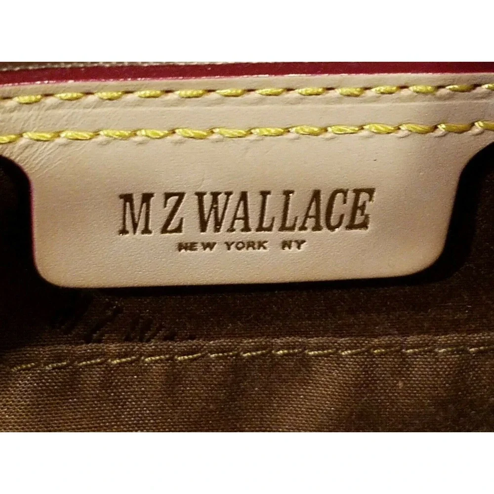 Mz Wallace New York Cross Body Handbag Purse Red Nylon Suede Goldtone Hardware